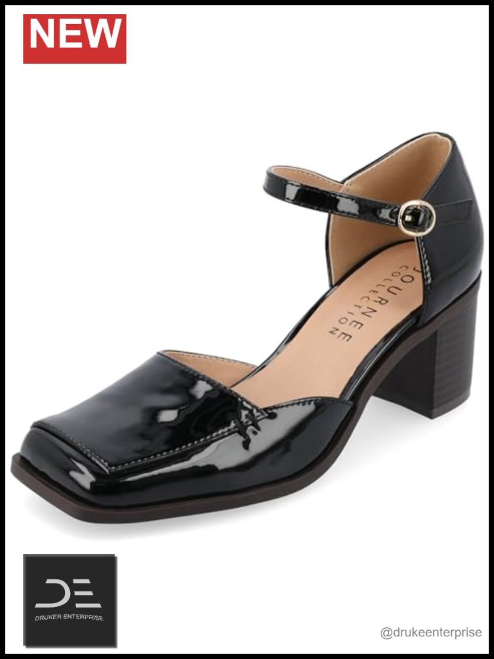 Journee Collection Womens Evangeline Chunky Stacked Block Heel Open Square Toe